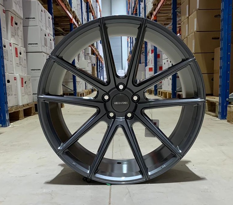 NEW 21  VEEMANN V FS4 ALLOY WHEELS IN GLOSS GRAPHITE  DEEPER CONCAVE 10 5  ALL ROUND
